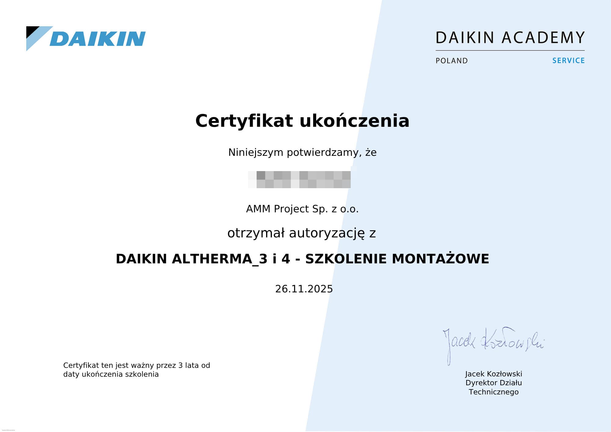 DAIKIN ALTHERMA 3 i 4 – DAIKIN SZKOLENIE MONTAŻOWE
